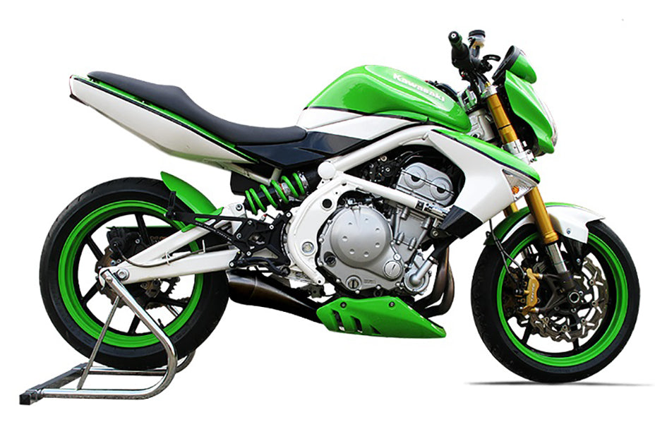 HP Corse Hydroform Black Coated Stainless Steel Slip-On Kit (Road Legal) – Kawasaki ER-6 F / N (600cc) 2006–2011 / Kawasaki Versys 650 2007–2011