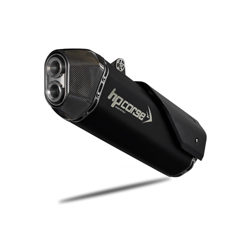 HP Corse SPS Carbon Short Black Coated Stainless Steel Slip-On Kit (Road Legal) (KTSPS1022C-AB)