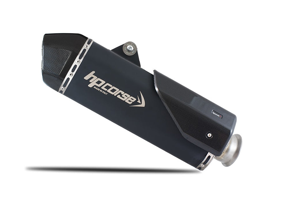 HP Corse SPS Carbon Short Black Coated Stainless Steel Slip-On Kit (Road Legal) (KTSPS1022C-AB)