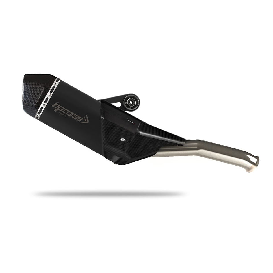 HP Corse SPS Carbon Short Black Coated Stainless Steel Slip-On Kit (Road Legal) (KTSPSS79ADVC-AB)