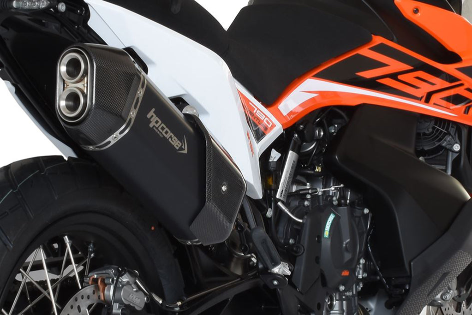 HP Corse SPS Carbon Short Black Coated Stainless Steel Slip-On Kit (Road Legal) (KTSPSS79ADVC-AB)