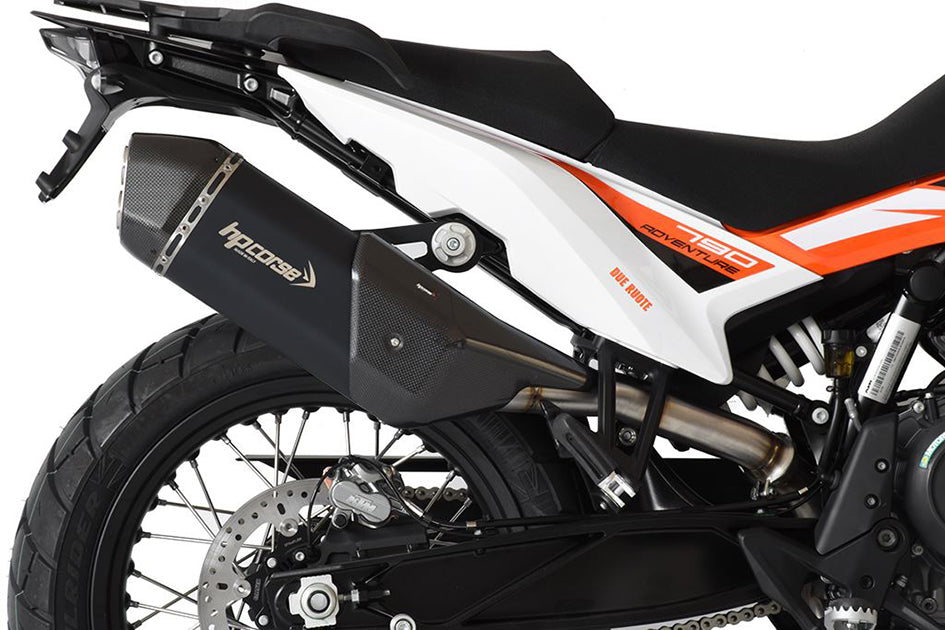 HP Corse SPS Carbon Short Black Coated Stainless Steel Slip-On Kit (Road Legal) (KTSPSS79ADVC-AB)