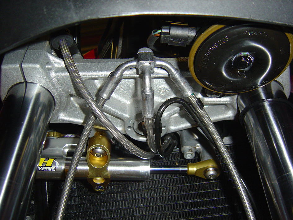 Hyperpro Steering Damper Mounting Kit, Gold, other colours available - In Original Position (damper reversed) (MK-BM08-O001)