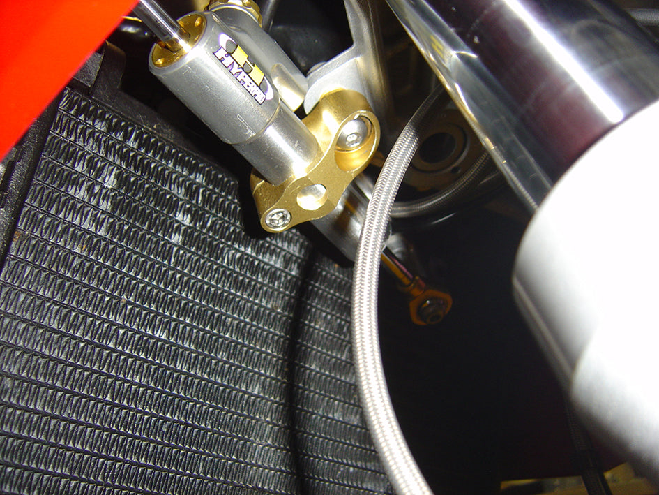 Hyperpro Steering Damper Mounting Kit, Gold, other colours available - In Original Position (damper reversed) (MK-BM08-O001)