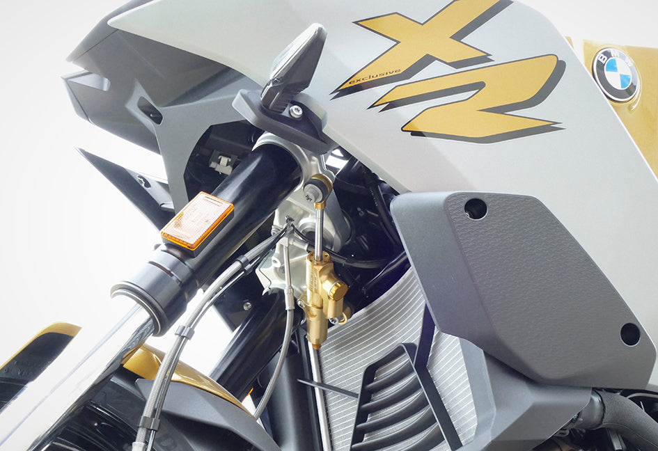 Hyperpro Steering Damper Mounting Kit, Gold, other colours available - In Original Position (damper reversed) – BMW F900XR 2020–2025