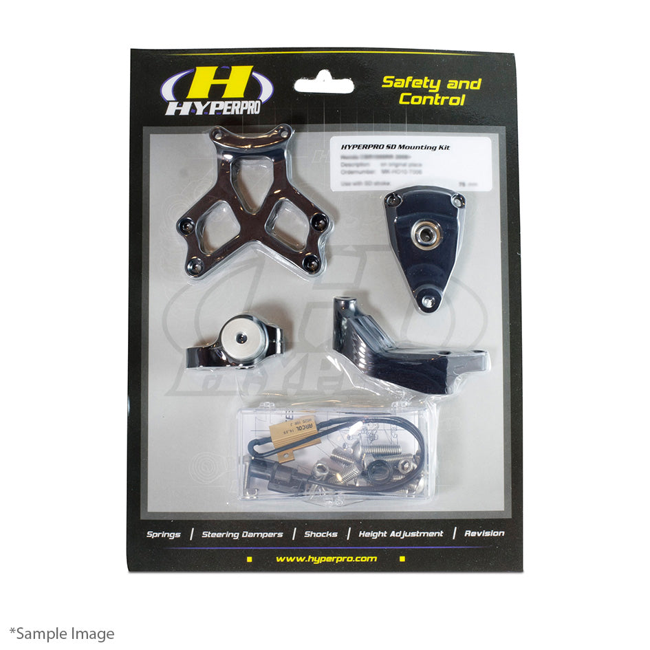 Hyperpro Steering Damper Mounting Kit, Black, other colours available - In Original Position (damper reversed) (MK-BM12-O005-B)