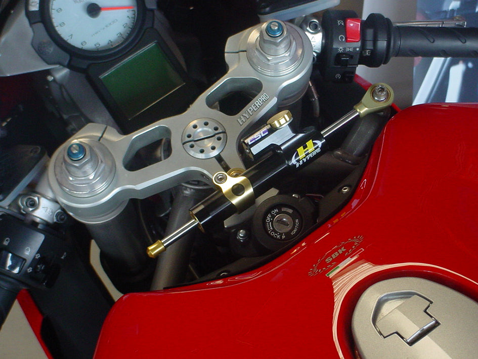Hyperpro Steering Damper Mounting Kit, Gold, other colours available - Top / Tank (916 Style) – Ducati 749 2003–2006 / Ducati 999 2004–2006