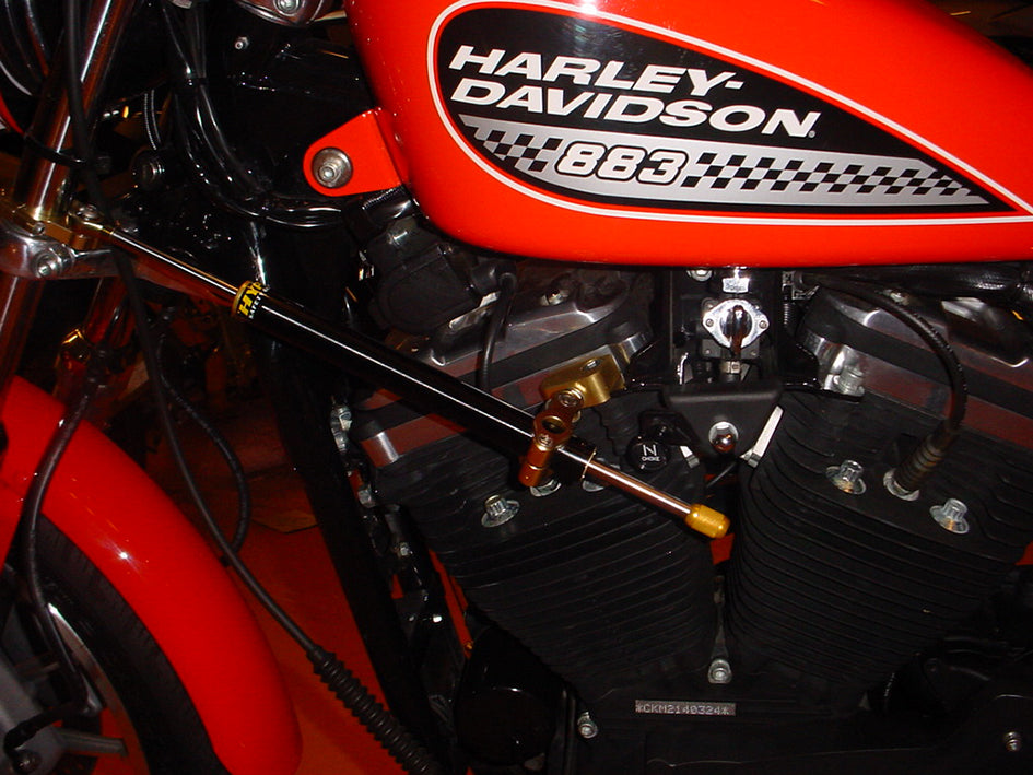 Hyperpro Steering Damper Mounting Kit, Gold, other colours available - Left On Frametube – Harley-Davidson XL1200 Sportster (1220cc) 1998–2003