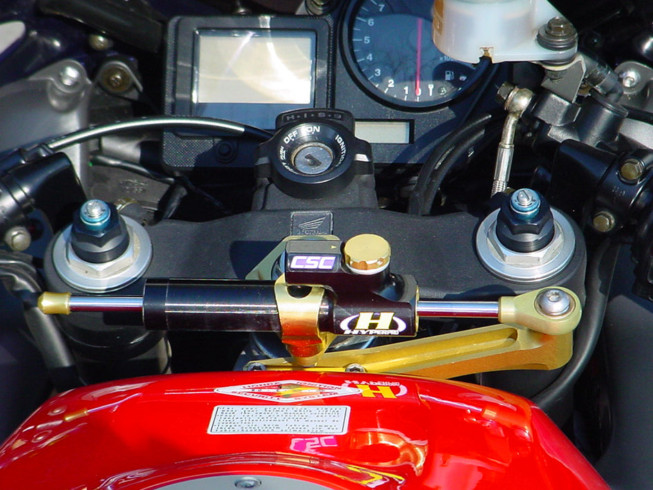 Hyperpro Steering Damper Mounting Kit, Gold, other colours available - Top / Tank (916 Style) – Honda CBR900RR Fireblade 2000–2001