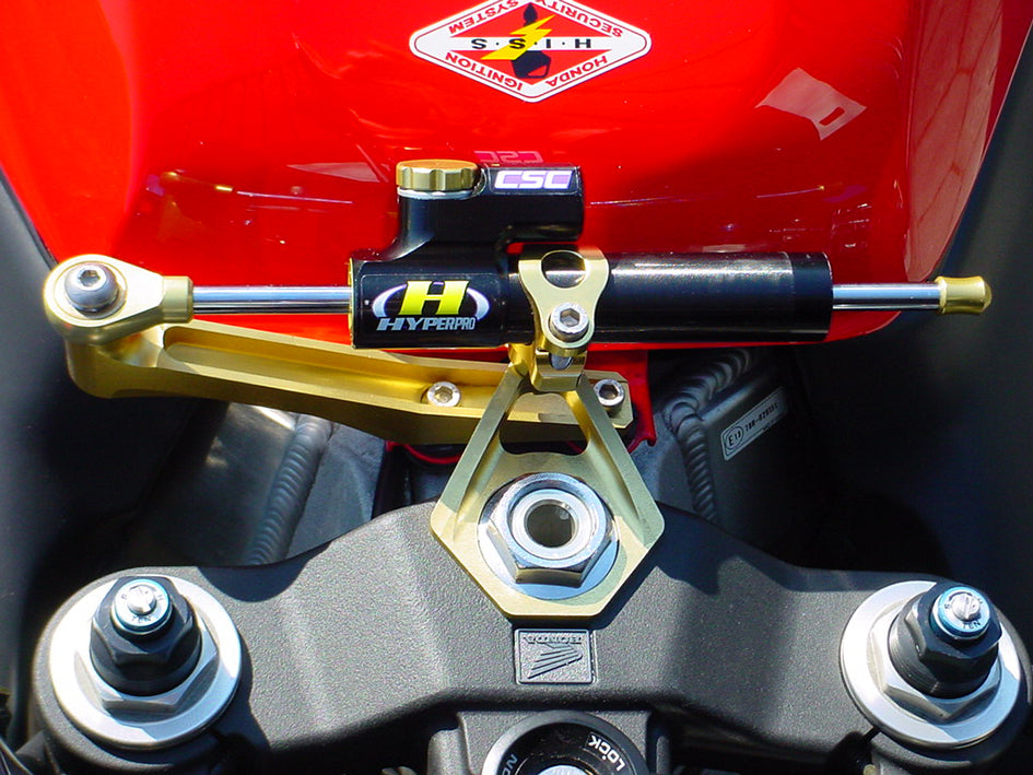 Hyperpro Steering Damper Mounting Kit, Gold, other colours available - Top / Tank (916 Style) – Honda CBR900RR Fireblade 2000–2001