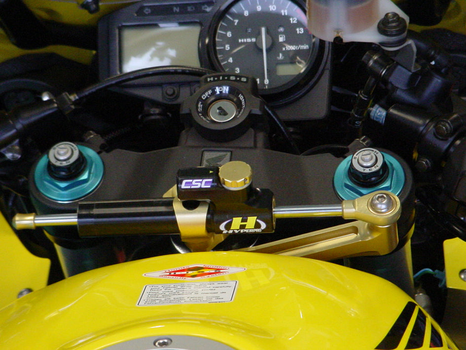 Hyperpro Steering Damper Mounting Kit, Gold, other colours available - Top / Tank (916 Style) – Honda CBR900RR Fireblade 2002–2003
