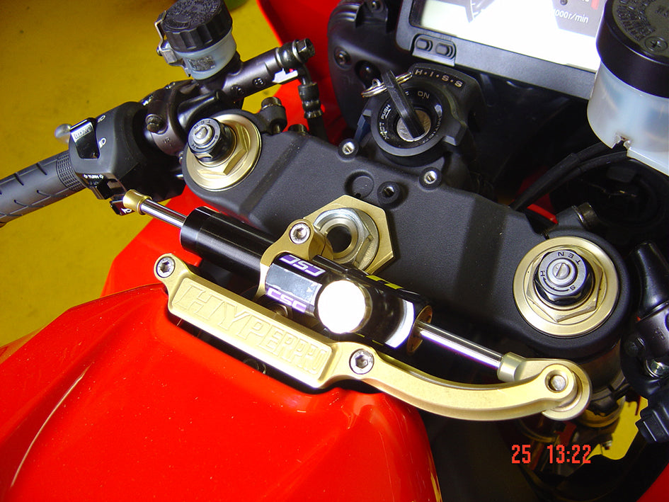 Hyperpro Steering Damper Mounting Kit, Gold, other colours available - Top / Tank (916 Style) – Honda CBR1000RR Fireblade 2004–2007
