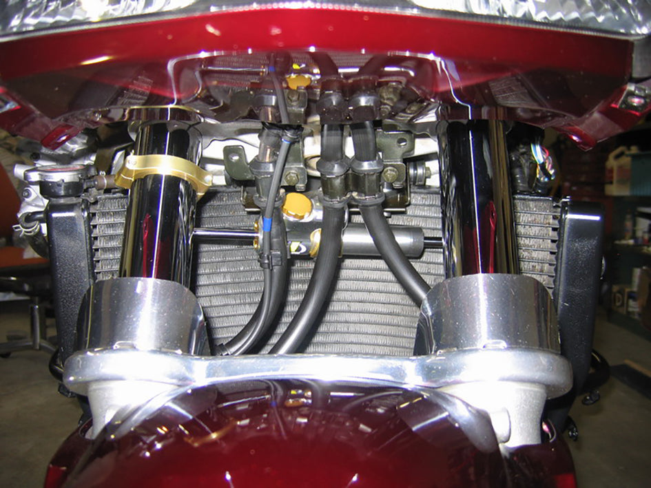 Hyperpro Steering Damper Mounting Kit, Gold, other colours available - Under Bottom Yoke – Honda STX1300 Pan European 2002–2009