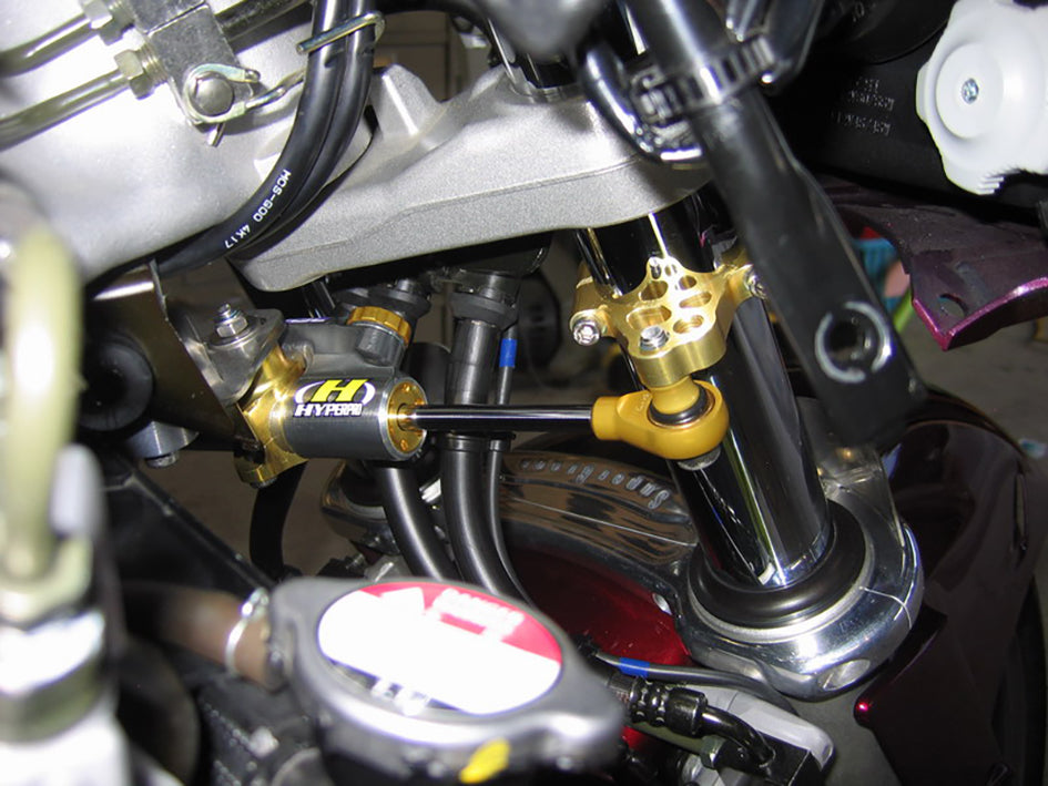 Hyperpro Steering Damper Mounting Kit, Gold, other colours available - Under Bottom Yoke – Honda STX1300 Pan European 2002–2009