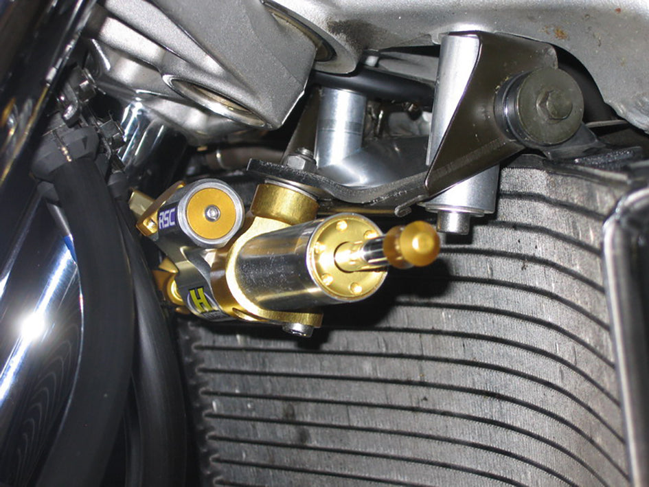 Hyperpro Steering Damper Mounting Kit, Gold, other colours available - Under Bottom Yoke – Honda STX1300 Pan European 2002–2009