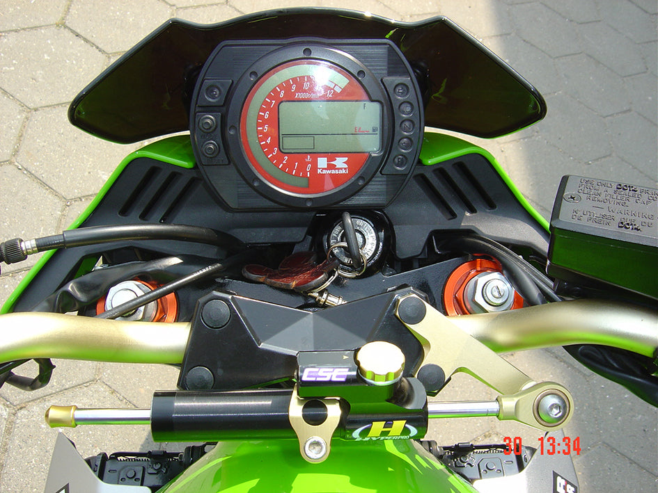 Hyperpro Steering Damper Mounting Kit, Gold, other colours available - Top / Tank (916 Style) – Kawasaki Z1000 2003–2009 / Kawasaki Z750 2004–2012