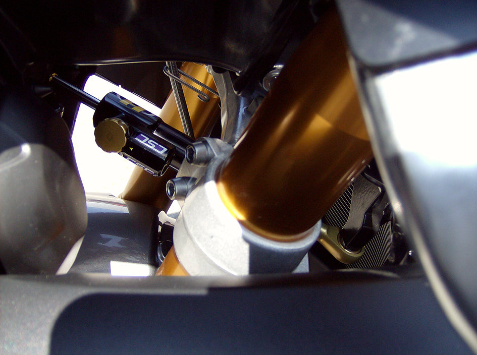 Hyperpro Steering Damper Mounting Kit, Gold, other colours available - In Original Position - (Requires Reversed -R Steering Damper)