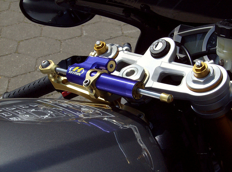 Hyperpro Steering Damper Mounting Kit, Gold, other colours available - Top / Tank (916 Style) - (Uses Standard 75mm Damper NL1/NP1)