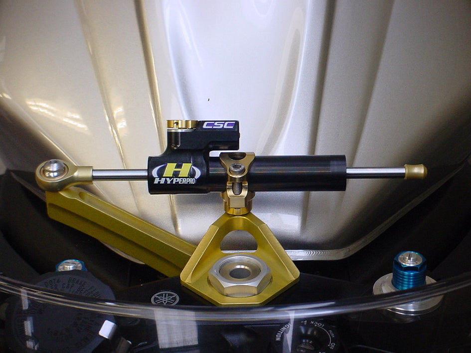 Hyperpro Steering Damper Mounting Kit, Gold, other colours available - Top / Tank (916 Style) – Yamaha YZF-R6 2003–2005