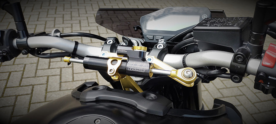 Hyperpro Steering Damper Mounting Kit, Gold, other colours available - Top / Tank (916 Style) – Yamaha MT-09 2013–2020