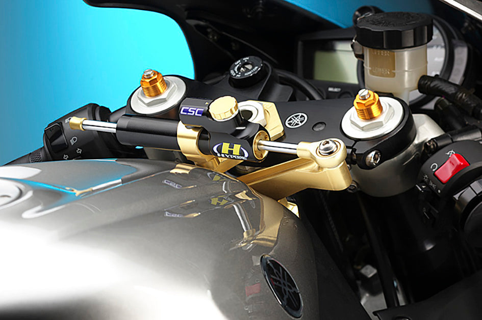Hyperpro Steering Damper Mounting Kit, Gold, other colours available - Top / Tank (916 Style) – Yamaha YZF-R1 2002–2003