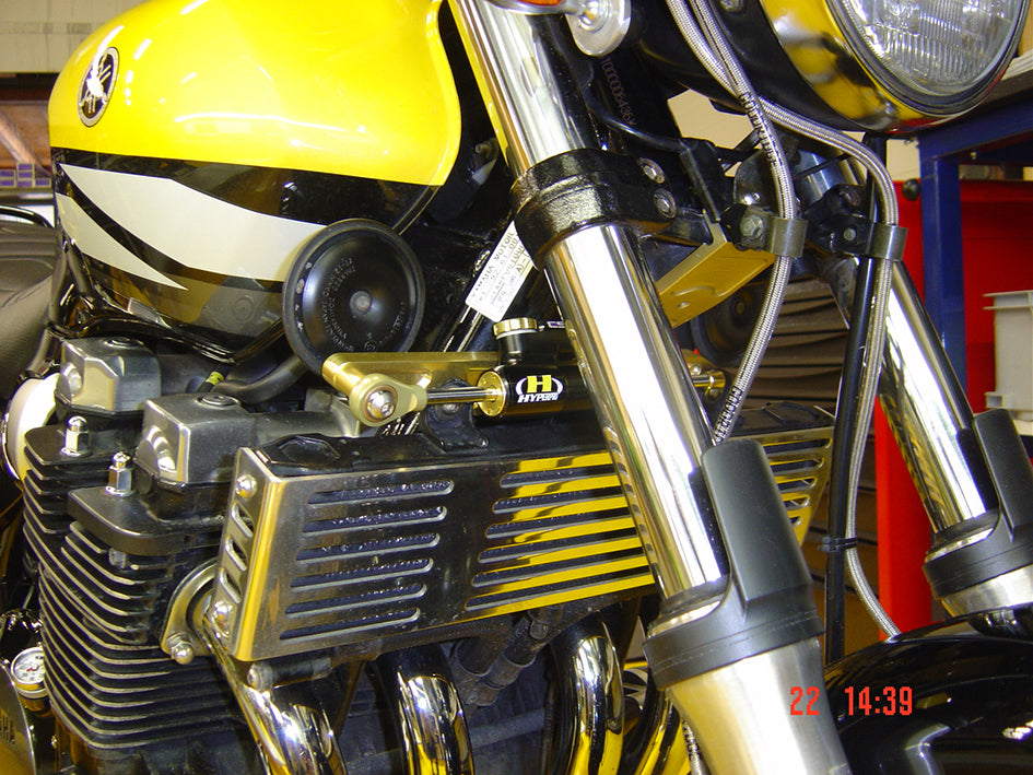 Hyperpro Steering Damper Mounting Kit, Gold, other colours available - Under Bottom Yoke – Yamaha XJR1300 / SP 2002–2014