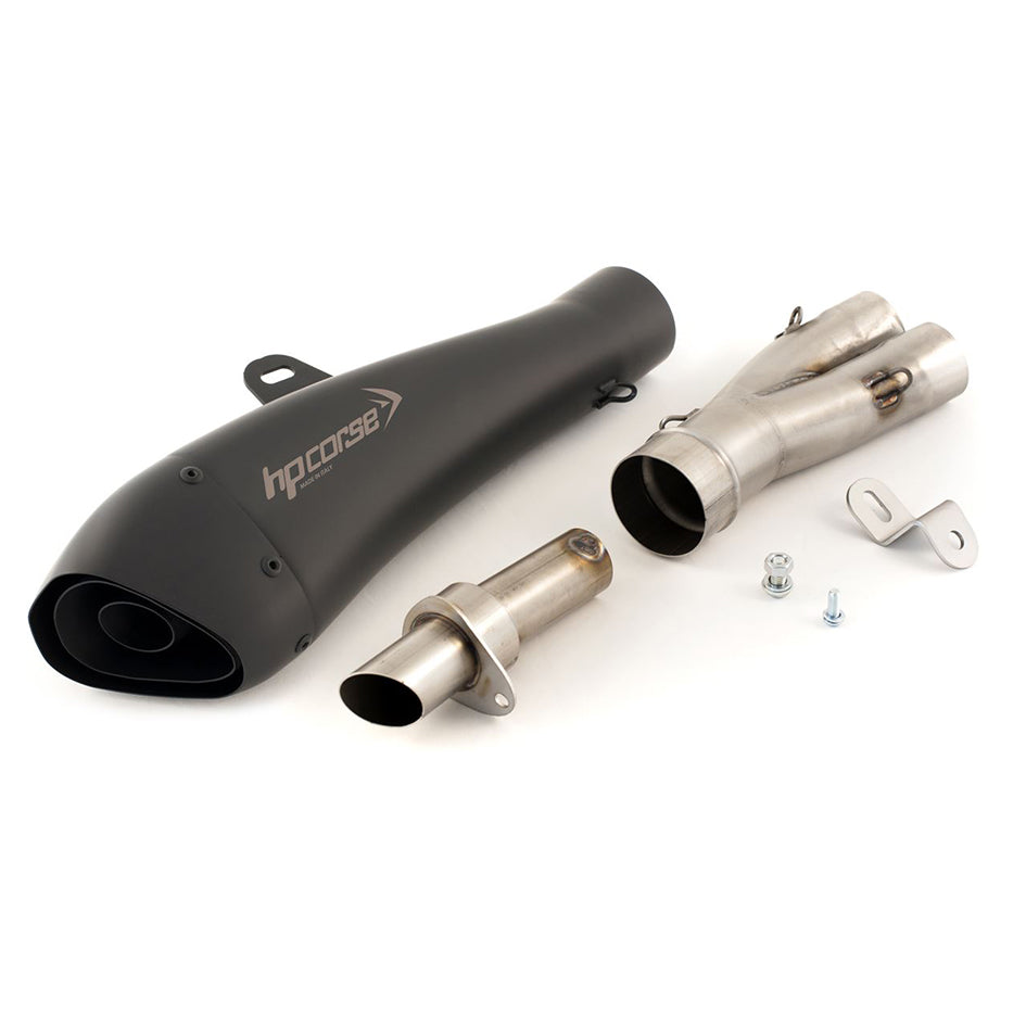 HP Corse Hydroform Black Coated Stainless Steel Slip-On Kit (Road Legal) – MV Agusta 750 Brutale all models 2001–2006 / MV Agusta 910 Brutale 2005–2006