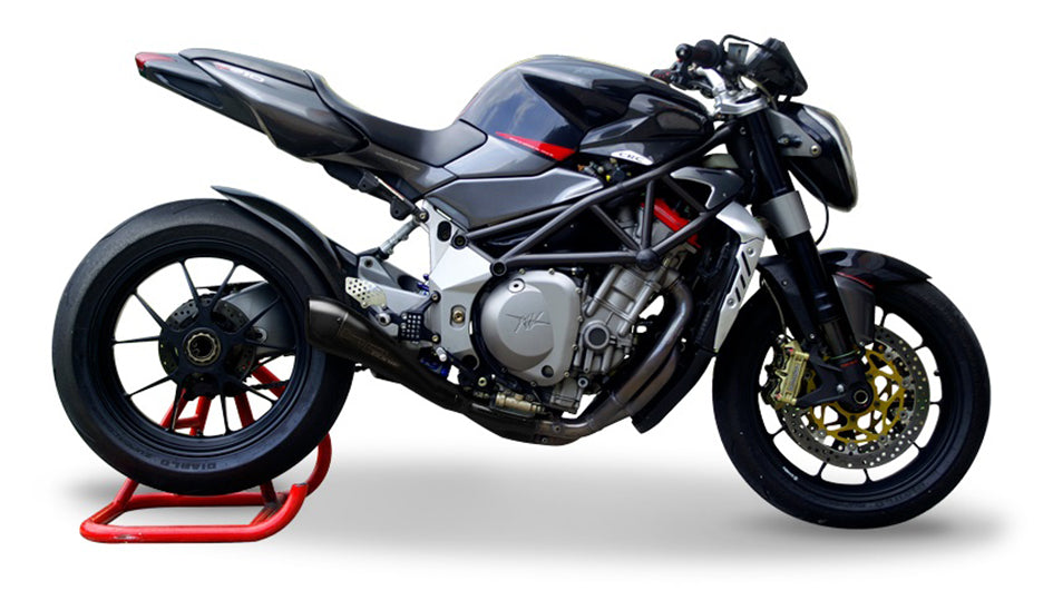 HP Corse Hydroform Black Coated Stainless Steel Slip-On Kit (Road Legal) – MV Agusta 750 Brutale all models 2001–2006 / MV Agusta 910 Brutale 2005–2006