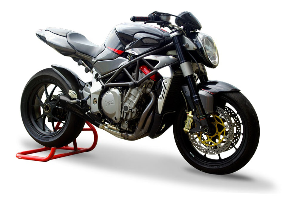 HP Corse Hydroform Black Coated Stainless Steel Slip-On Kit (Road Legal) – MV Agusta 750 Brutale all models 2001–2006 / MV Agusta 910 Brutale 2005–2006