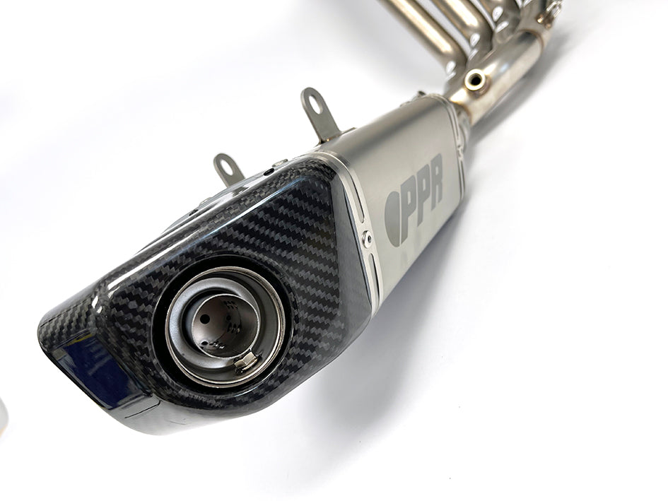 PPR Full Stainless System With Carbon Fibre End Cap - Race With Removable Baffle – Honda CB650R Neo Sports Café 2019–2026 / Honda CBR650F 2014–2018 / …