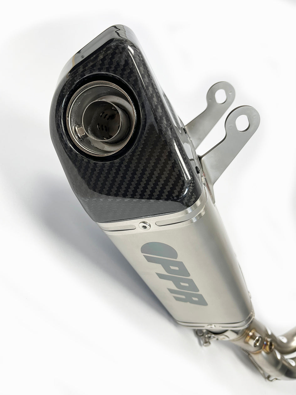 PPR Full Stainless System With Carbon Fibre End Cap - Race With Removable Baffle (Euro 4 & 5 Models) – Yamaha MT-07 2021–2024 / Yamaha MT-07 2021–2020