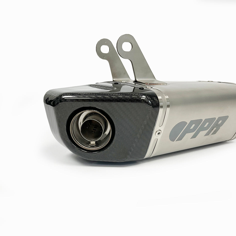PPR Full Stainless System With Carbon Fibre End Cap - Race With Removable Baffle (Euro 5+ Models) – Yamaha MT-07 2025–2026