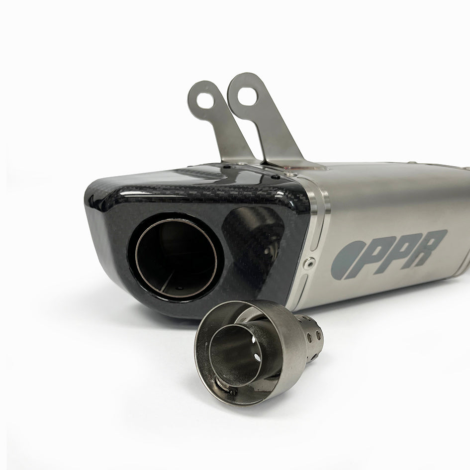 PPR Full Stainless System With Carbon Fibre End Cap - Race With Removable Baffle (Euro 4 & 5 Models) – Yamaha MT-07 2021–2024 / Yamaha MT-07 2021–2020