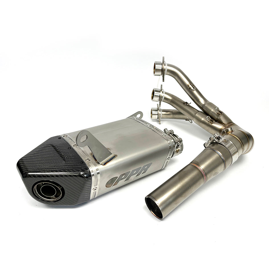 PPR Full Stainless System With Carbon Fibre End Cap - Race With Removable Baffle (Euro 5+ Models) – Yamaha MT-09 2025–2026 / Yamaha YZF-R9 2025–2026