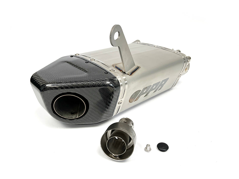 PPR Full Stainless System With Carbon Fibre End Cap - Race With Removable Baffle (Euro 4 & 5 Models) – Yamaha MT-09 2021–2024