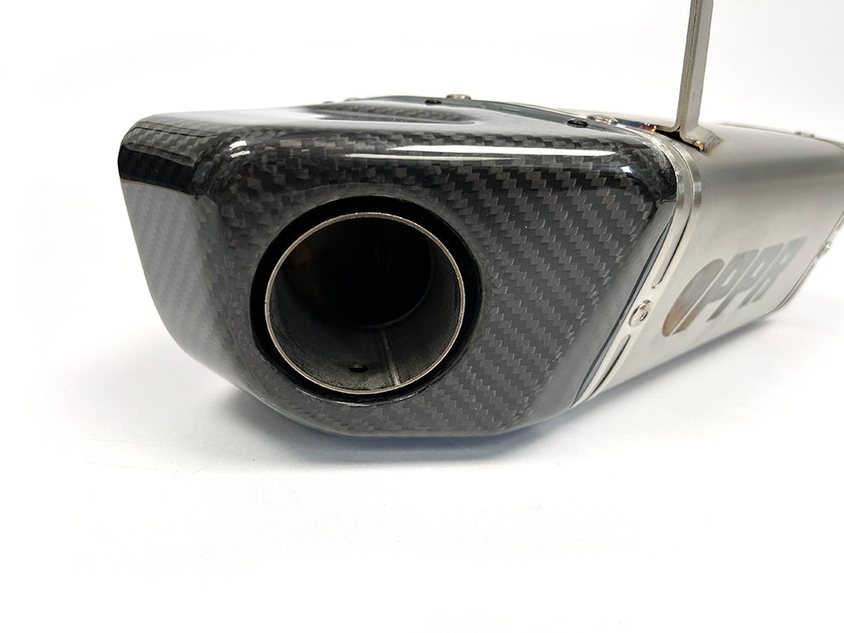 PPR Full Stainless System With Carbon Fibre End Cap - Race With Removable Baffle (Euro 4 & 5 Models) – Yamaha MT-09 2021–2024
