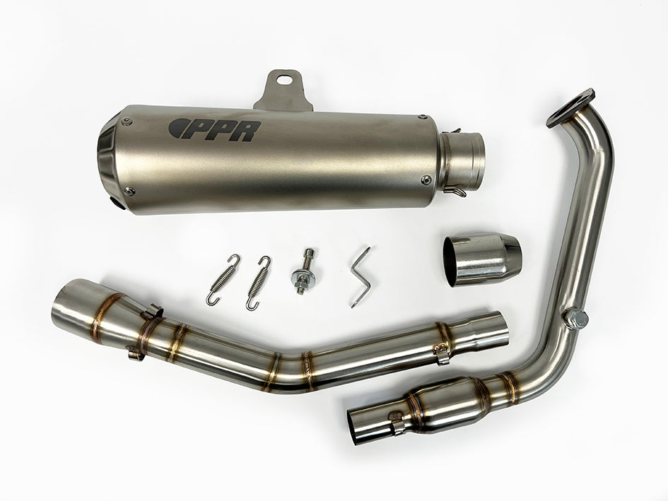 PPR Full Stainless System With Carbon Fibre End Cap - Race With Removable Baffle (Euro 3, 4 & 5 Models) – Yamaha YZF-R125 2019–2024