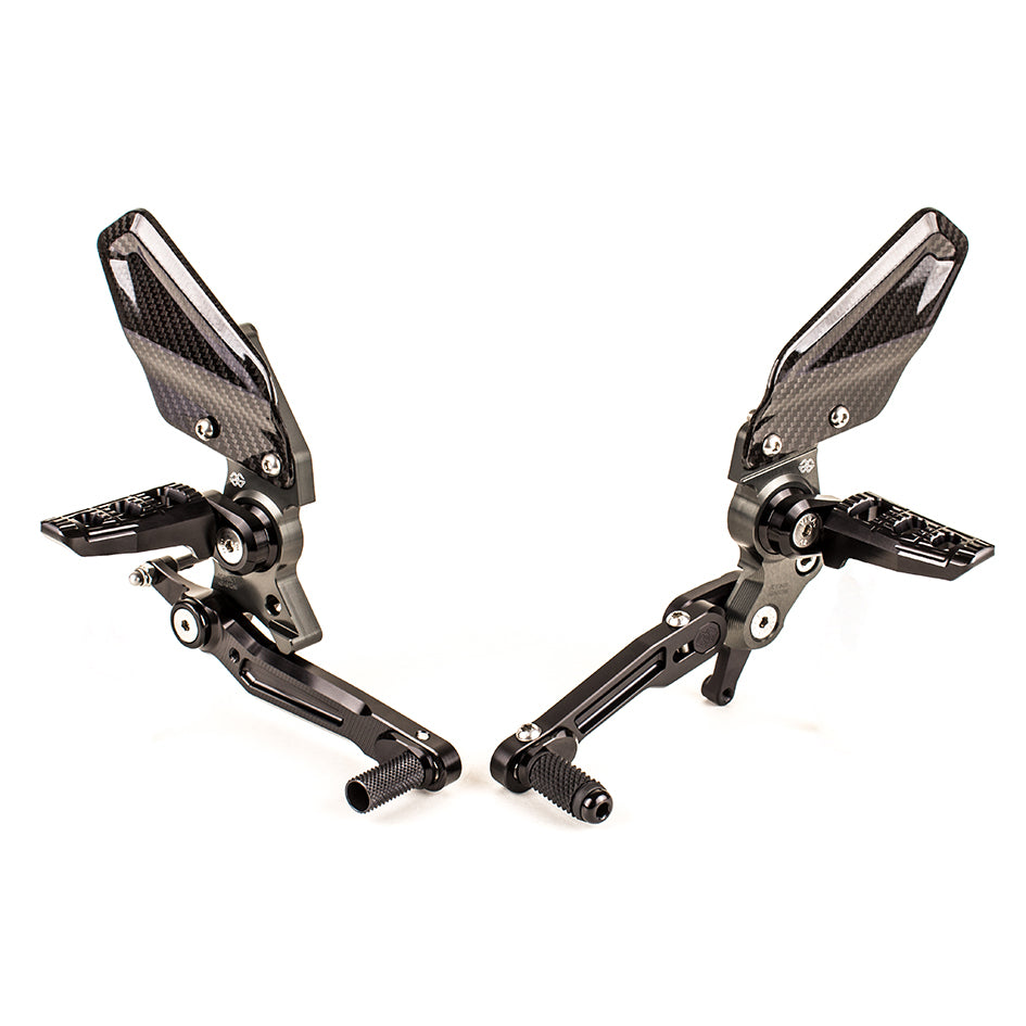 Gilles RCT10GT Adjustable Rearset Kit - Black & Grey