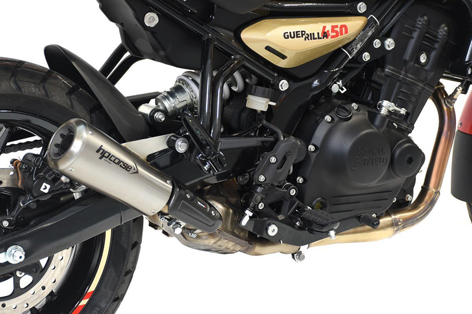 HP Corse GP-07 Satin Stainless Steel Slip-On Kit (Road Legal) – Royal Enfield Guerrilla 450 2024–2025