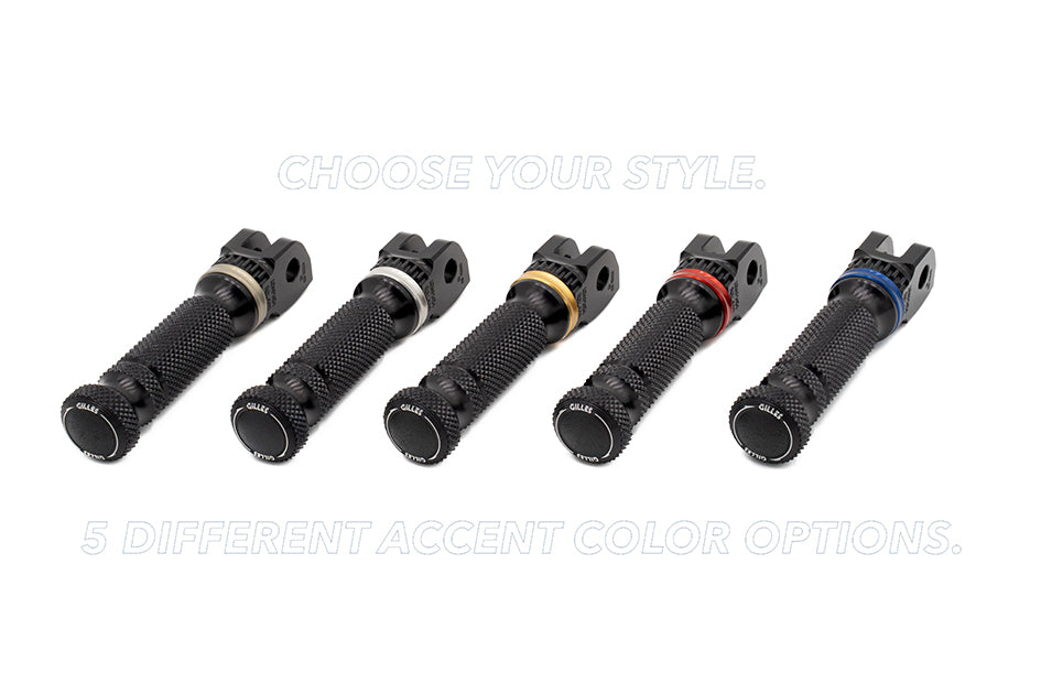 Gilles RGK Sport Footpeg Kit (Rider) - Black (RGK-460-UF41-SET-B)