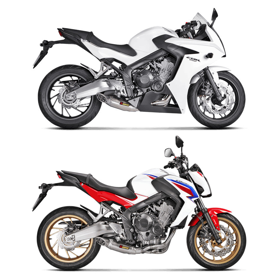 Akrapovic Titanium Silencer Complete 4-1 System - Removable Baffle – Honda CB650R Neo Sports Café 2019–2021 / Honda CBR650F 2014–2016 / …