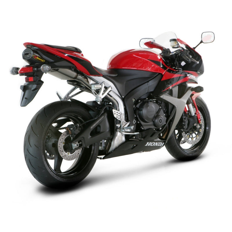 Akrapovic Titanium Silencer Slip-On Kit  AC STYLE SILENCER WITH CARBON OUTLET CAP - Road Legal Removable Baffle – Honda CBR600RR 2007–2008