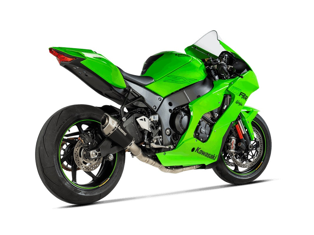 Akrapovic Full System (Black Titanium Silencer & Header) - Race (Optional Baffle Available) – Kawasaki ZX-10R / RR 2021–2025