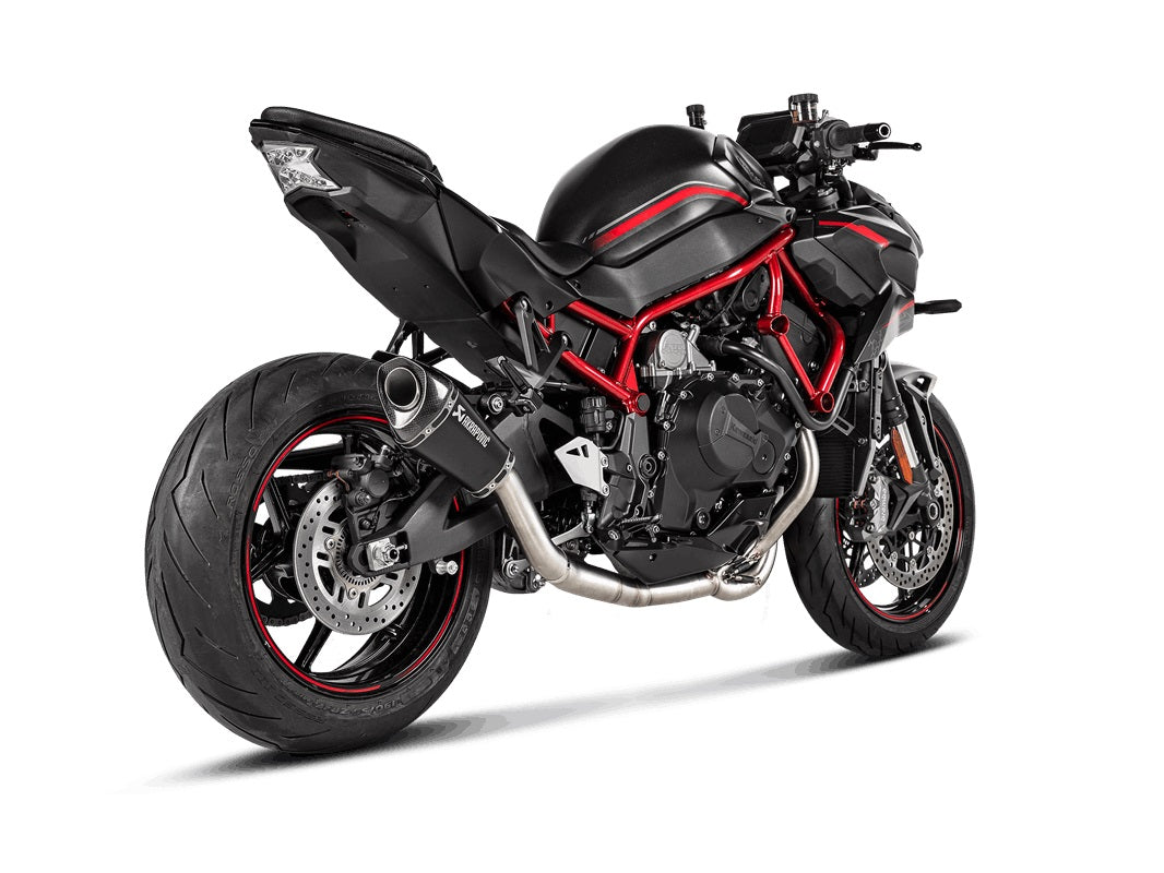 Akrapovic Full System (Black Titanium Silencer & Stainless Header) - Race (Optional Baffle Available) – Kawasaki Z H2 (1000cc) 2020–2023
