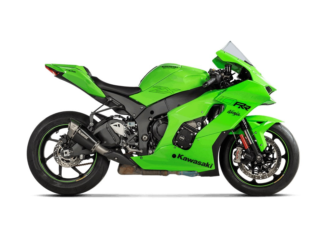 Akrapovic Titanium Silencer Slip-On Kit - Black ASZ Style - Race (Optional Baffle Available) – Kawasaki ZX-10R / RR 2021–2025 / Kawasaki ZX-10R / RR 2026