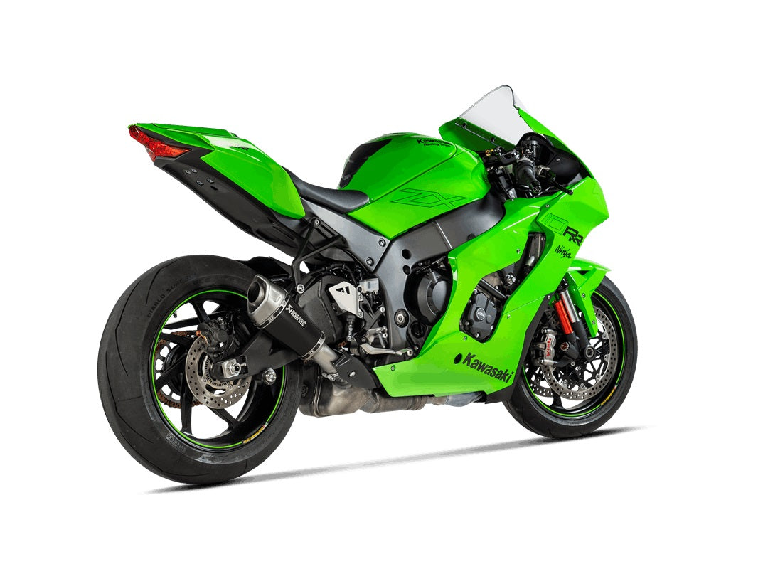 Akrapovic Titanium Silencer Slip-On Kit - Black ASZ Style - Race (Optional Baffle Available) – Kawasaki ZX-10R / RR 2021–2025 / Kawasaki ZX-10R / RR 2026