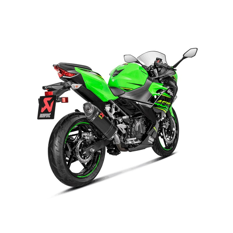 Akrapovic Carbon Silencer Slip-On Kit - Hexagonal - Race Removable Baffle – Kawasaki Ninja 400 2018–2023 / Kawasaki Ninja 500 2024–2026