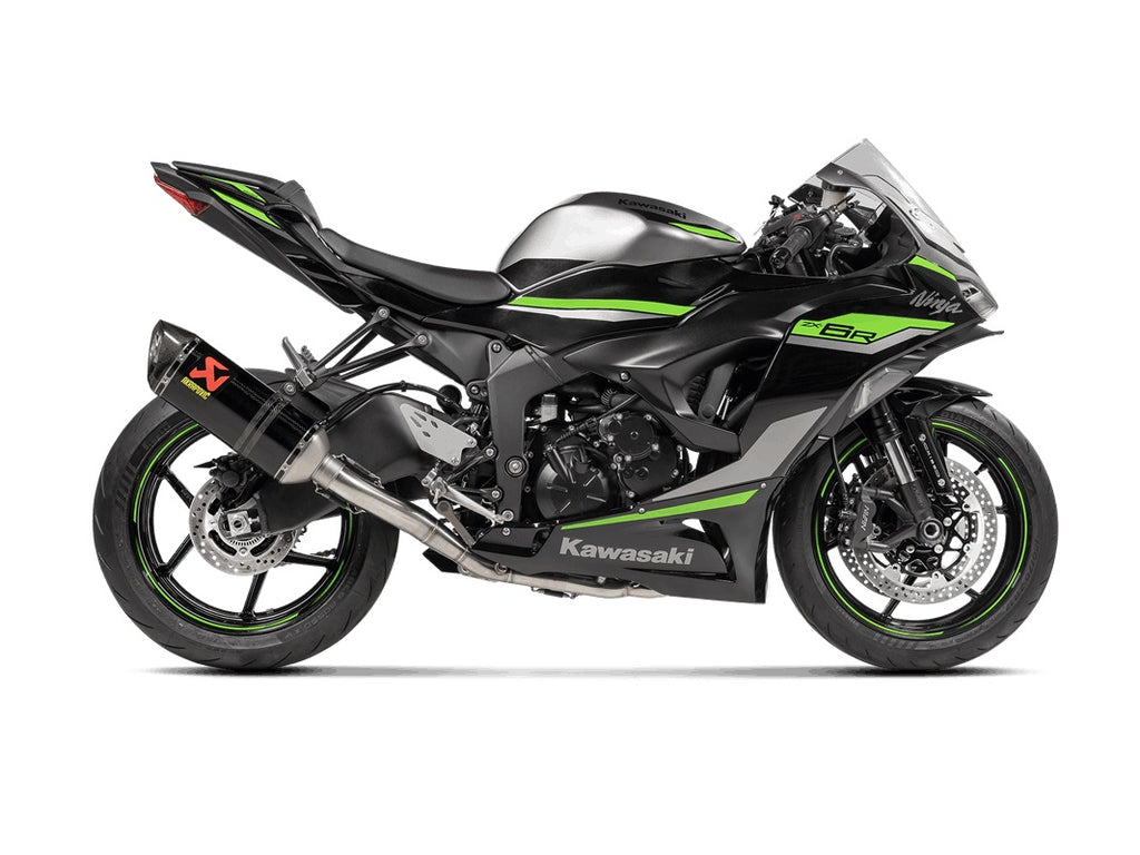 Akrapovic Carbon Silencer Complete Stainless 4-2-1 System - Race Removable Baffle – Kawasaki ZX-6R 2009–2012 / Kawasaki ZX-6R 2013–2018 / …