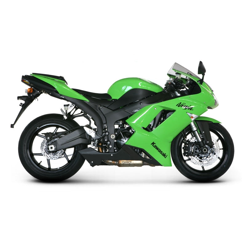 Akrapovic Titanium Silencer Slip-On Kit  (With Carbon Outlet Cap) - Road Legal Removable Baffle – Kawasaki ZX-6R 2007–2008