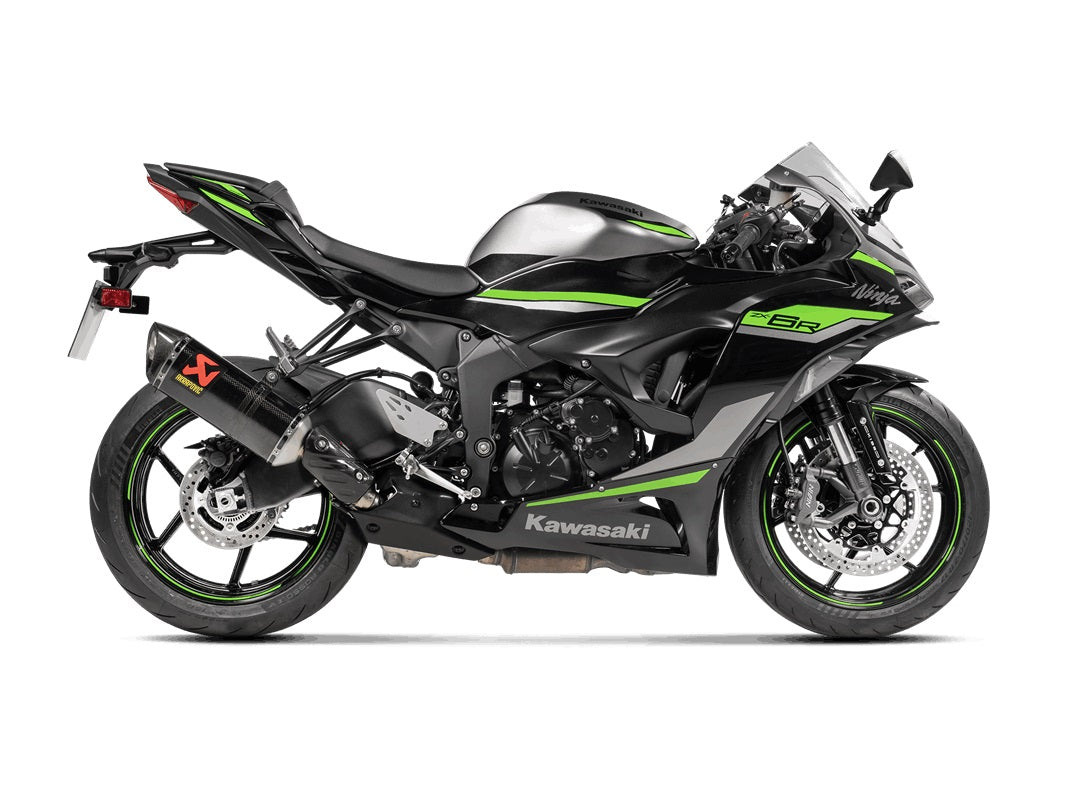 Akrapovic Carbon Silencer Slip-On Kit - Road Legal – Kawasaki ZX-6R 2013–2018 / Kawasaki ZX-6R 2019–2022 / …